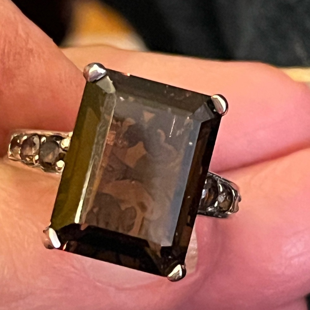 Sterling silver Smokey quartz ring